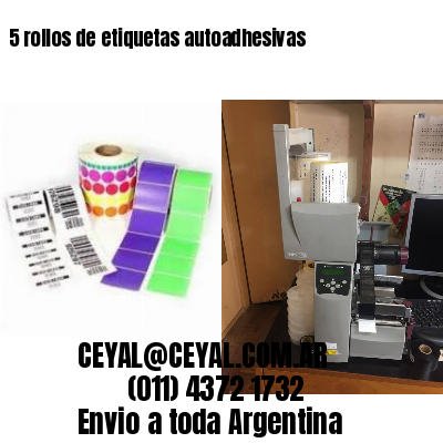 5 rollos de etiquetas autoadhesivas