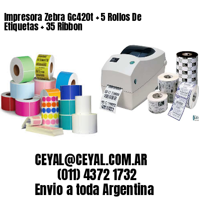 Impresora Zebra Gc420t   5 Rollos De Etiquetas   35 Ribbon