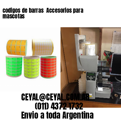 codigos de barras 	Accesorios para mascotas