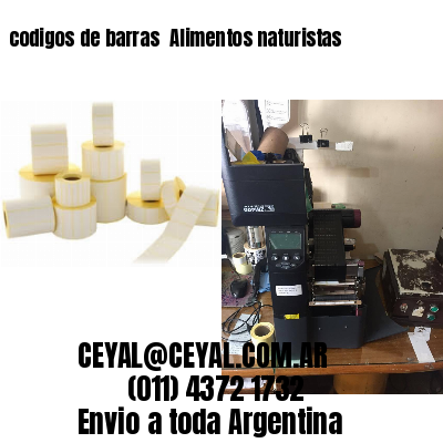 codigos de barras 	Alimentos naturistas