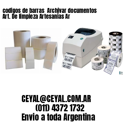 codigos de barras 	Archivar documentos Art. De limpieza Artesanías Ar