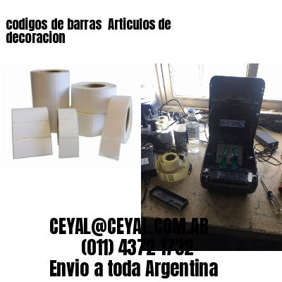 codigos de barras 	Articulos de decoracion