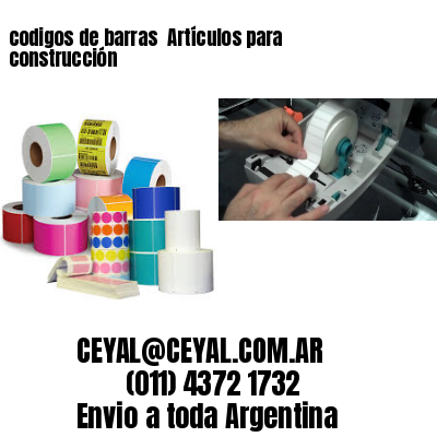 codigos de barras 	Artículos para construcción