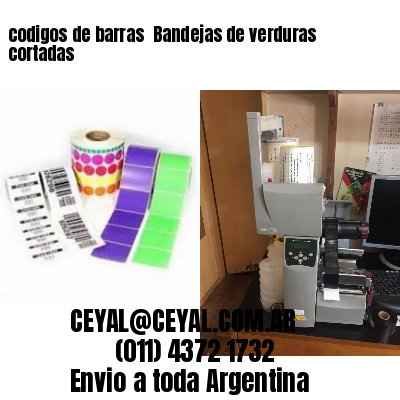 codigos de barras 	Bandejas de verduras cortadas