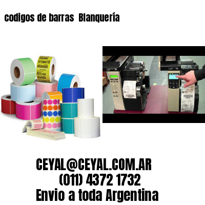 codigos de barras 	Blanquería