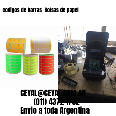 codigos de barras 	Bolsas de papel