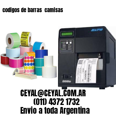 codigos de barras 	camisas
