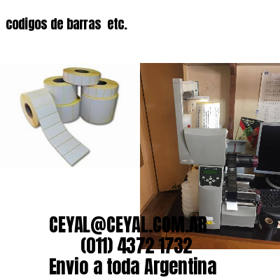 codigos de barras 	etc.