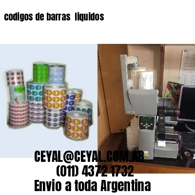 codigos de barras 	liquidos