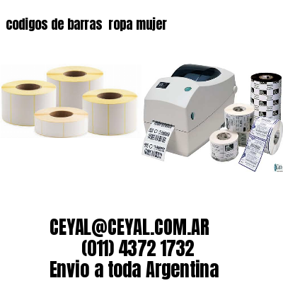 codigos de barras 	ropa mujer