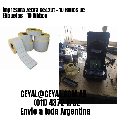 impresora Zebra Gc420t – 10 Rollos De Etiquetas – 10 Ribbon