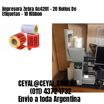 impresora Zebra Gc420t – 20 Rollos De Etiquetas – 10 Ribbon