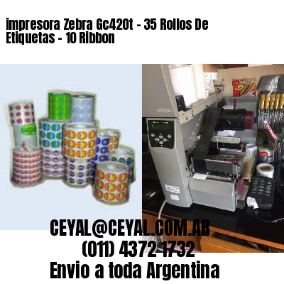 impresora Zebra Gc420t – 35 Rollos De Etiquetas – 10 Ribbon