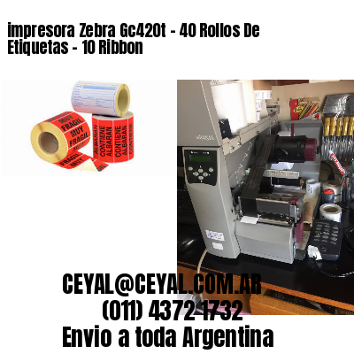 impresora Zebra Gc420t – 40 Rollos De Etiquetas – 10 Ribbon