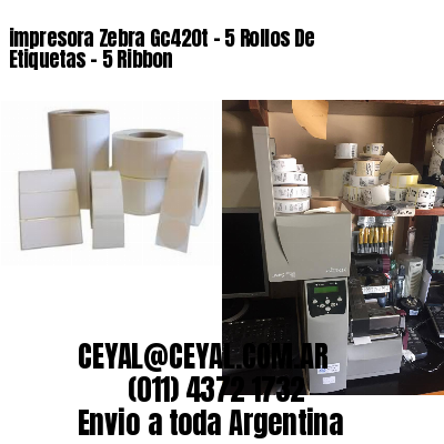 impresora Zebra Gc420t – 5 Rollos De Etiquetas – 5 Ribbon