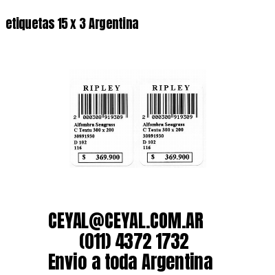 etiquetas 15 x 3 Argentina
