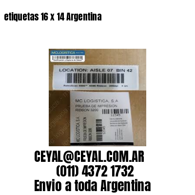 etiquetas 16 x 14 Argentina