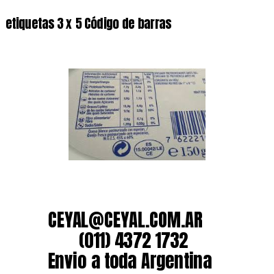 etiquetas 3 x 5 Código de barras