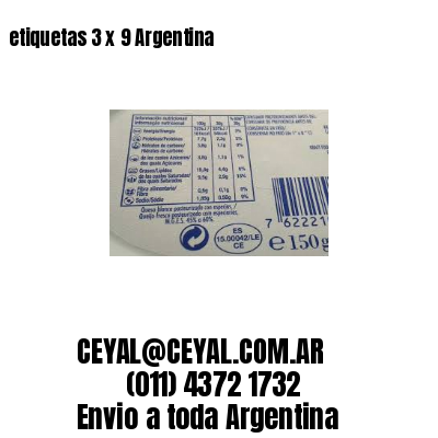etiquetas 3 x 9 Argentina