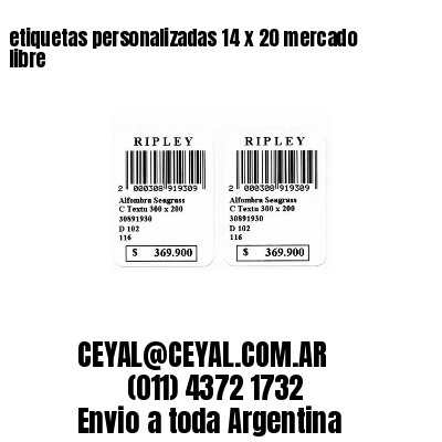 etiquetas personalizadas 14 x 20 mercado libre