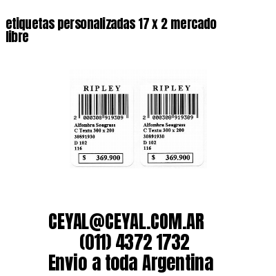 etiquetas personalizadas 17 x 2 mercado libre
