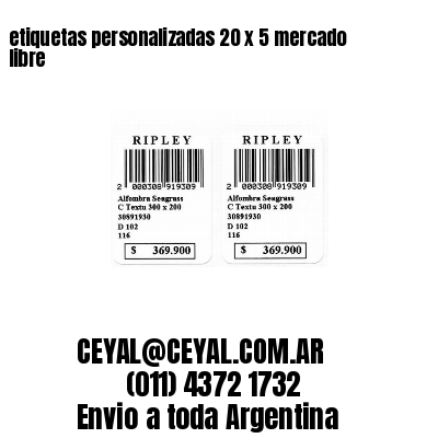 etiquetas personalizadas 20 x 5 mercado libre