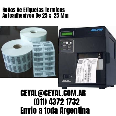 Rollos De Etiquetas Termicos Autoadhesivos De 25 x  25 Mm