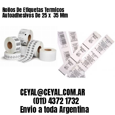 Rollos De Etiquetas Termicos Autoadhesivos De 25 x  35 Mm