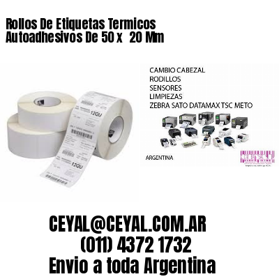 Rollos De Etiquetas Termicos Autoadhesivos De 50 x  20 Mm