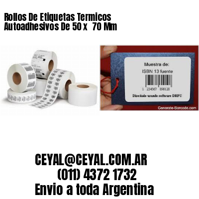 Rollos De Etiquetas Termicos Autoadhesivos De 50 x  70 Mm