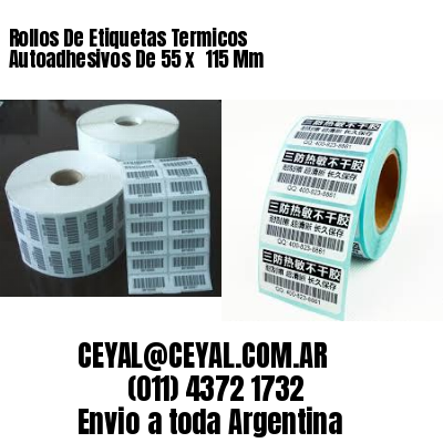Rollos De Etiquetas Termicos Autoadhesivos De 55 x  115 Mm