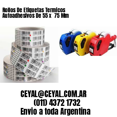 Rollos De Etiquetas Termicos Autoadhesivos De 55 x  75 Mm