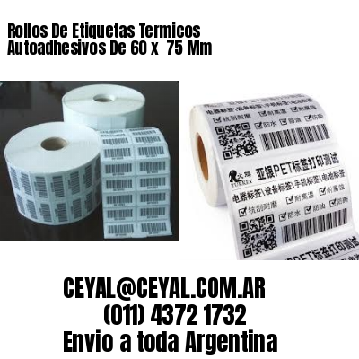 Rollos De Etiquetas Termicos Autoadhesivos De 60 x  75 Mm