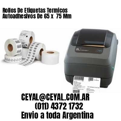 Rollos De Etiquetas Termicos Autoadhesivos De 65 x  75 Mm
