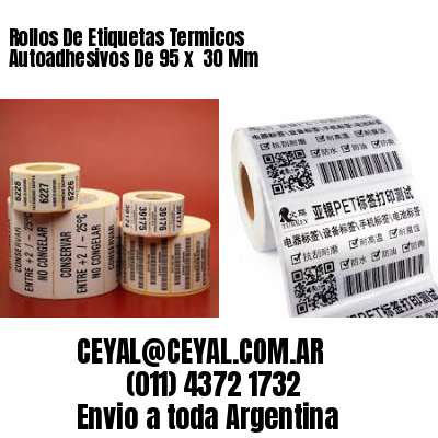 Rollos De Etiquetas Termicos Autoadhesivos De 95 x  30 Mm