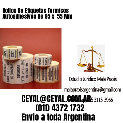 Rollos De Etiquetas Termicos Autoadhesivos De 95 x  55 Mm