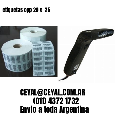 etiquetas opp 20 x  25
