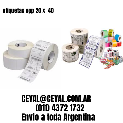 etiquetas opp 20 x  40