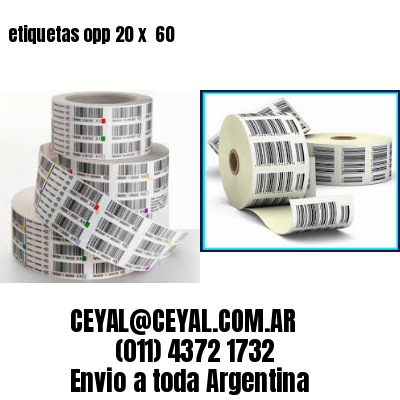 etiquetas opp 20 x  60