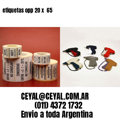 etiquetas opp 20 x  65