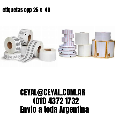 etiquetas opp 25 x  40
