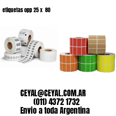 etiquetas opp 25 x  80