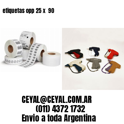 etiquetas opp 25 x  90