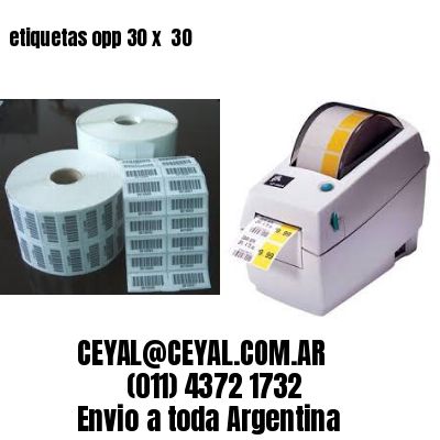 etiquetas opp 30 x  30