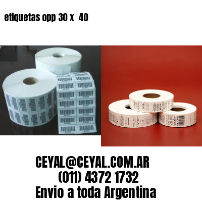etiquetas opp 30 x  40