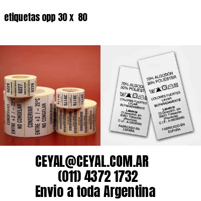 etiquetas opp 30 x  80