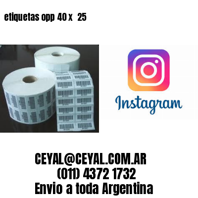 etiquetas opp 40 x  25