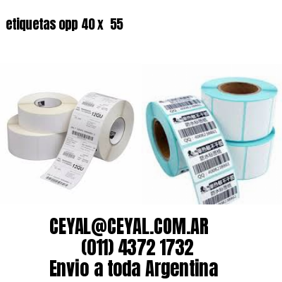etiquetas opp 40 x  55