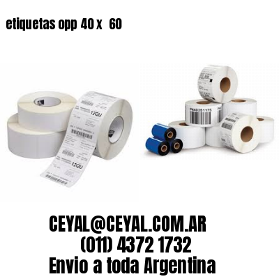 etiquetas opp 40 x  60