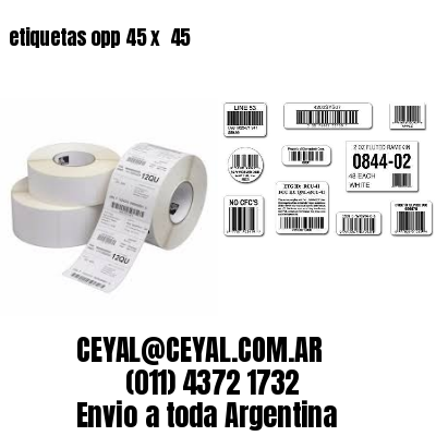 etiquetas opp 45 x  45